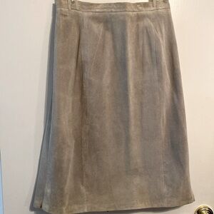 Vintage Terry Lewis Light Gray SUEDE skirt.